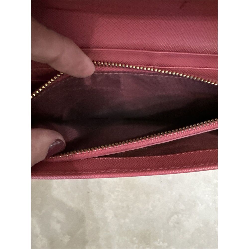 PRADA Saffiano Leather Long Continental Wallet Pink Gold Tone Hardware - Picture 12 of 15